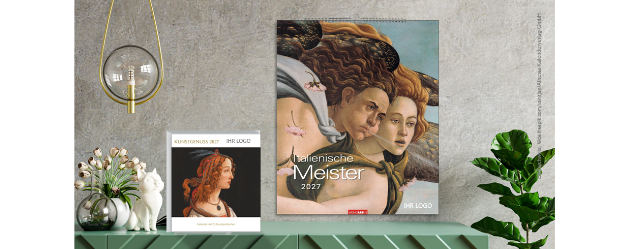 Werbekalender 2027 Kalender mit Werbedruck, Kunstkalender 2027
