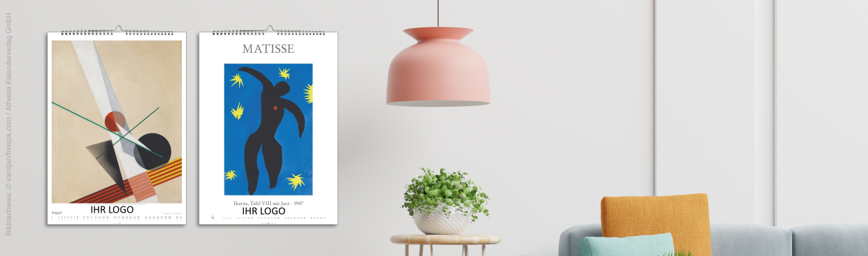 Werbekalender 2027 Kalender mit Werbedruck, Kunstkalender 2027
