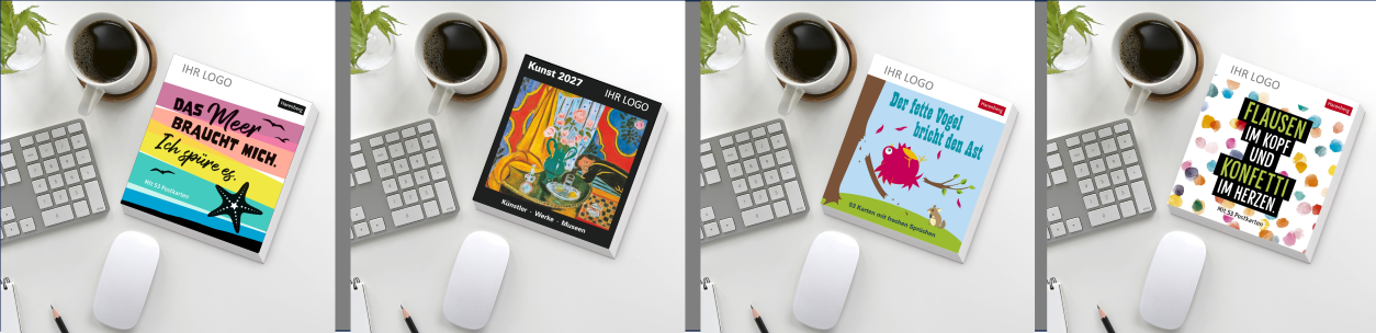 Werbekalender 2027 Kalender mit Werbedruck, Postkartenkalender 2027